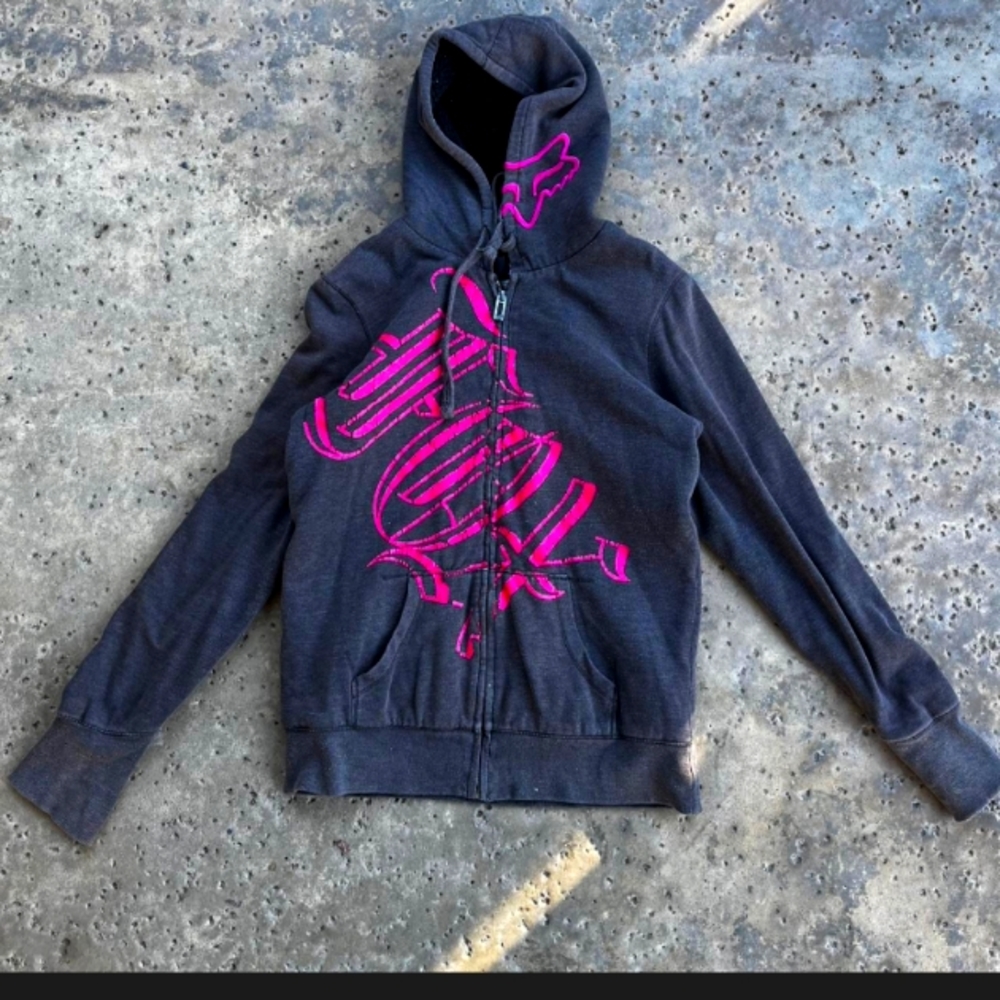Grey Fox Racing Jacket With Hot Pink Lettering